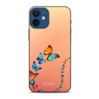 Apple iPhone 12 Mini Kılıf Kelebek Etkisi (47) Crystal Flex Kılıf Fuşya Sarı