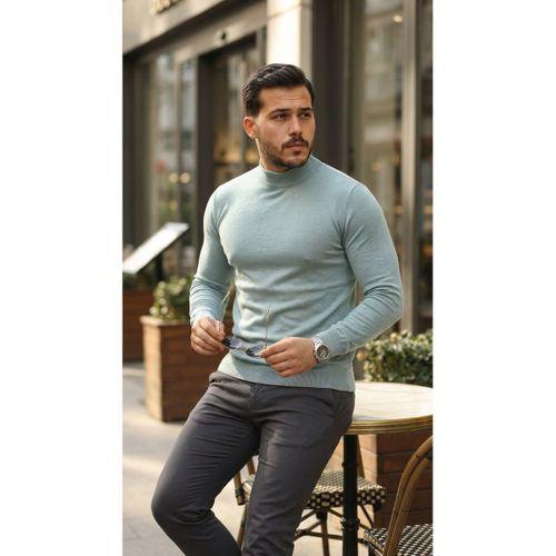 Erkek Yarım Balıkçı Yaka Pamuklu Triko