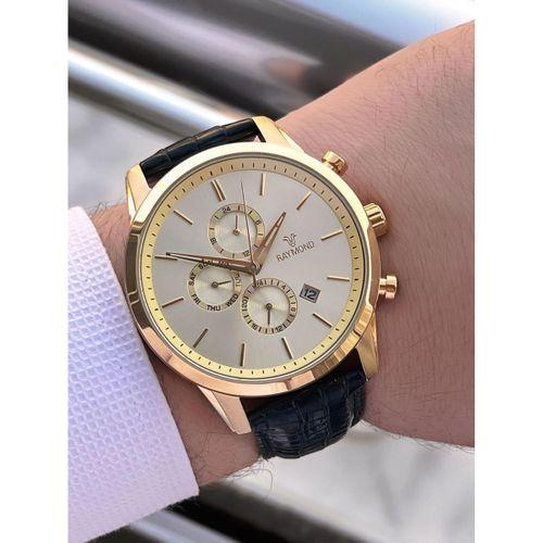 Raymond Nişan Ve Damatlara Özel Deri Kordon 2 Yıl Garantili 5 Atm Erkek Kol Saati+Bileklik RMD.42