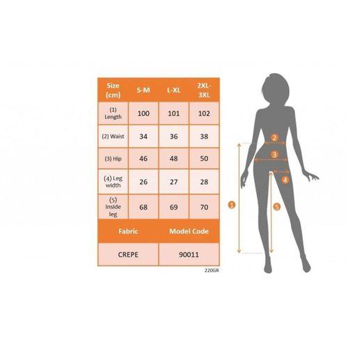 Kadın üste Oturan Paçası Bilek üzerinde Biten Krep Kumaş Kumaş Pantolon 36 (S) - 50 (5XL)