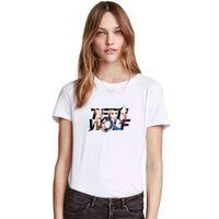 Teenwolf Dizi Film Baskılı Beyaz Kadın Tshirt