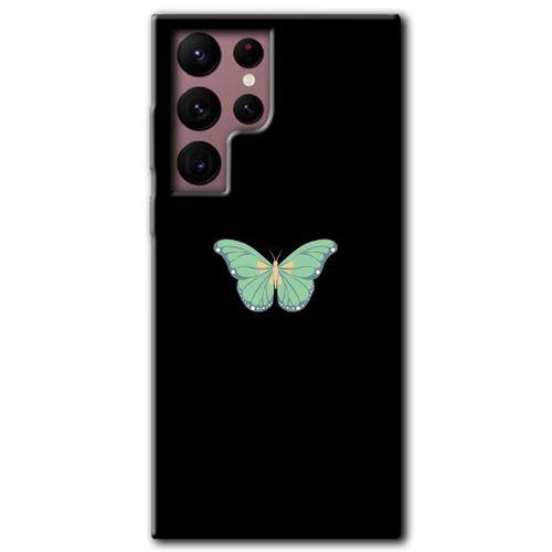 Galaxy S22 Ultra Kılıf HD Desen Baskılı Arka Kapak - Butterfly Tree + Kırılmaz Cam
