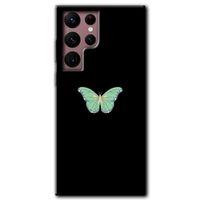 Galaxy S22 Ultra Kılıf HD Desen Baskılı Arka Kapak - Butterfly Tree + Kırılmaz Cam