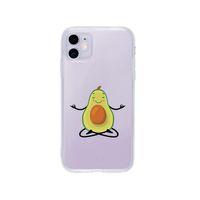 iPhone 11 Yogacı Avokado Desenli Premium Şeffaf Silikon Kılıf