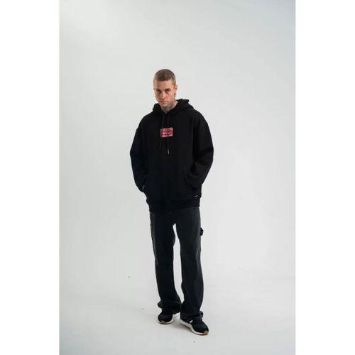 POLIZEI Premium Kalite Unisex Kapşonlu Dijital Patchli SweatShirt - Siyah