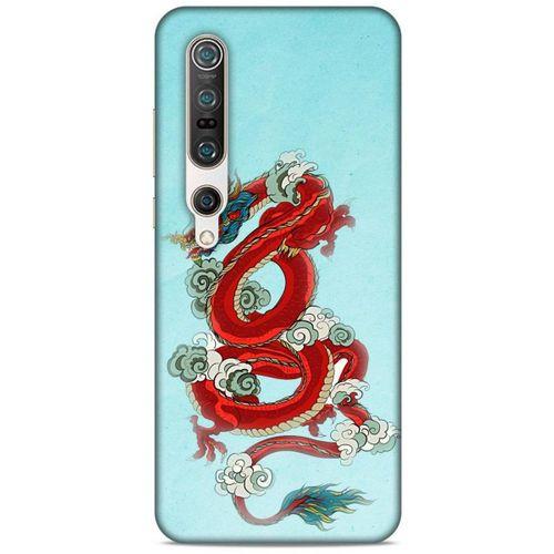 Xiaomi Mi 10 Pro Kılıf Dragons (22) Tam Koruma Kılıfı Ejderha Dövme Kırmızı