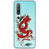 Xiaomi Mi 10 Pro Kılıf Dragons (22) Tam Koruma Kılıfı Ejderha Dövme Kırmızı