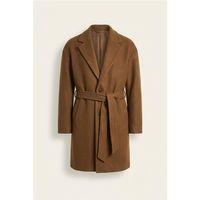 Carlo Oversize Kaşe Kumaş Yan Cepli Kışlık Erkek Kaban - Camel