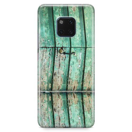 Huawei Mate 20 Pro Kılıf Yeşil Tahta Kapı Arka Kapak Koruma Desenli Full Koruyucu