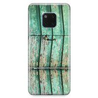 Huawei Mate 20 Pro Kılıf Yeşil Tahta Kapı Arka Kapak Koruma Desenli Full Koruyucu