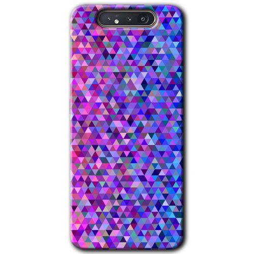 MRCİLETİSİM MRCİLETİSİM Samsung Galaxy A80 Kılıf HD Desen Baskılı Arka Kapak + Temperli Cam - Pixel Mozaik