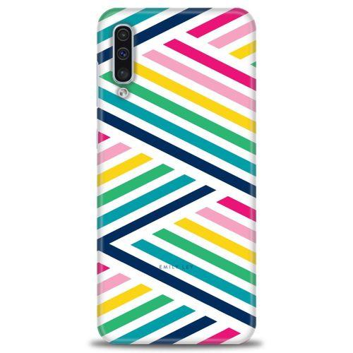 Samsung Galaxy A30S Kılıf HD Baskılı Kılıf - Renkli Çubuklar + Tam Ekran Koruyucu