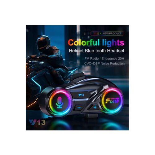 Y13 Motor Kask Kulaklık Rgb Modlu Radyolu Motosiklet Kulaklık 5.3 Bluetooth Intercom