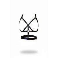 Siyah Kadın Kemer Deri Vücut Aksesuarı Çapraz Detaylı - Brf1294