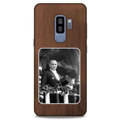 Samsung Galaxy S9 Plus Kılıf Atatürk (35) Fit Design Kılıf Kahverengi Duvar
