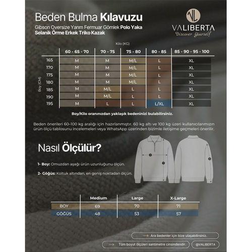 Gibson Oversize Yarım Fermuar Gömlek Polo Yaka Selanik Örme Erkek Triko Kazak - İndigo
