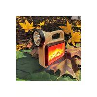 Güneş Enerjili Şömineli Çok Fonksiyonlu Çift Işık Kaynağı Usb  Solar El Feneri