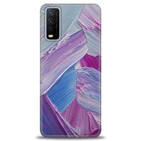 Vivo Y11S Kılıf HD Baskılı Kılıf - Purple + Tam Ekran Koruyucu