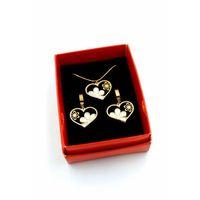 Papatya Kalp Set Kolye - Altın