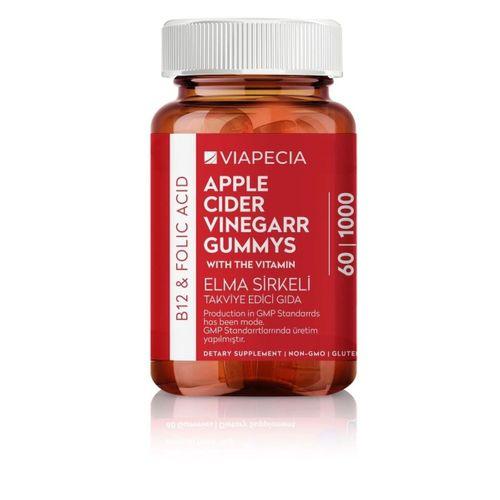 Viapecia Viapecia Elma Sirkeli B12 & Folik Asit Gummy 60 Adet Jelatinsiz Glütensiz Vegan ve Gdo'suz