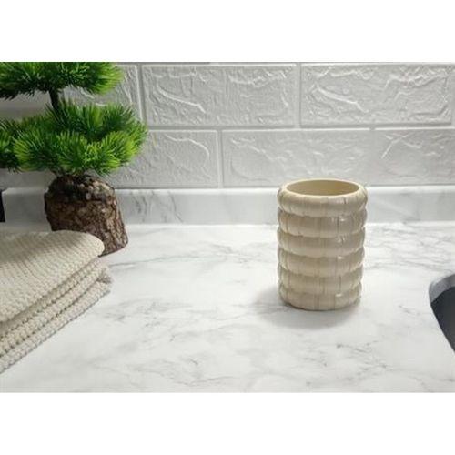 2 Adet Diş Fırçalık Örgü Model Banyo Aksesuarı 8X8X11Cm Banyo Seti