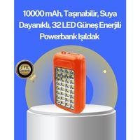 Suya Dayanıklı Güneş Paneli Destekli Powerbank Ve Işıldak