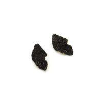 Dalgalı Taşlı Küpe - Siyah