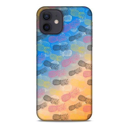 Frutix Ananas 01 Apple iPhone 12 Kılıf Desenli Silikon