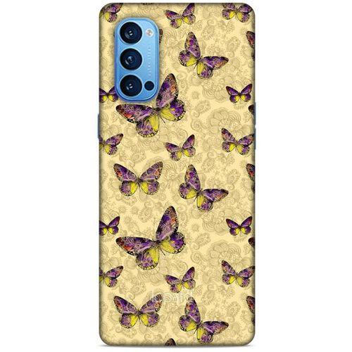 Oppo Reno 4 Pro Kılıf Kelebek Etkisi (38) Neo Hybrid Kılıf Kırmızı Tonlar