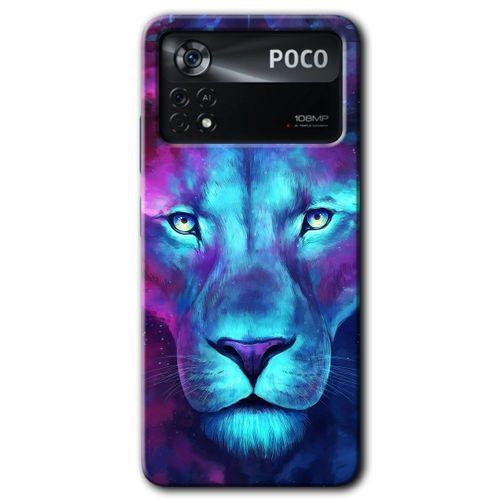 Poco x4 Pro Kılıf HD Desen Baskılı Arka Kapak - Neon Lion
