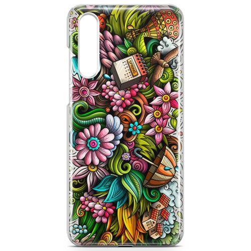 Huawei P20 Pro Kılıf Spring Doodle Arka Kapak Koruma Desenli Full Koruyucu