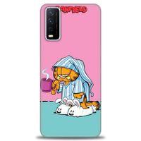 Vivo Y20 Kılıf HD Baskılı Kılıf - Garfield + Tam Ekran Koruyucu