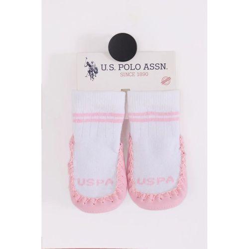 U.S. Polo Assn Çarık Çorap USB2800 Beyaz-Pembe