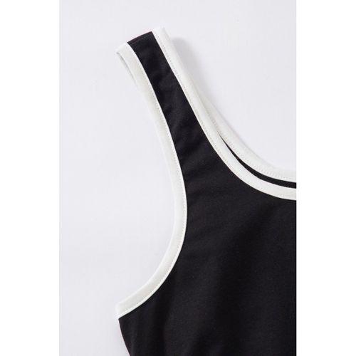 Kadın Siyah Askılı Crop Top Ve Şortlu Gecelik Takım