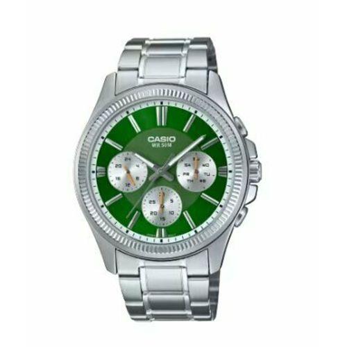 Casio MTP-1375D-3AVDF Quartz Çelik Gri Yeşil Kadran 42 mm Erkek Kol Saati