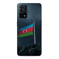 Oppo A55 5G Uyumlu Kılıf Azarbaijan (27) Tasarımlı Kılıf Mavi Beyaz