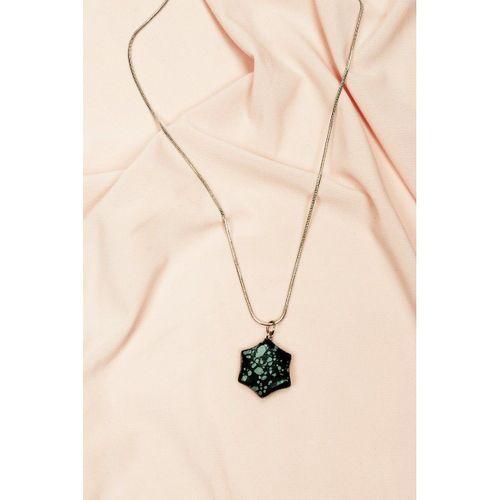 Obsidyen Doğal Taşı Zincirli El Yapımı Kolye Uç: 2 cm Zincir: 20 cm Kutulu