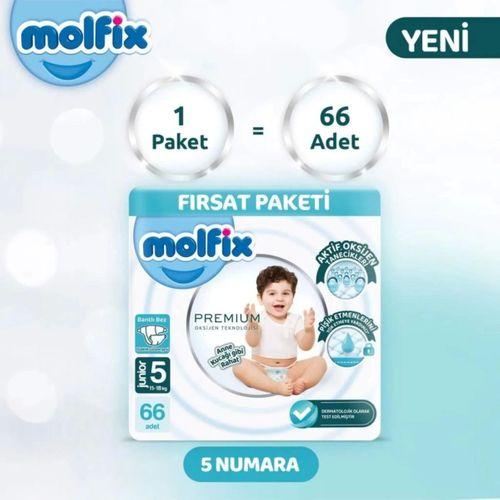 Çocuk Molfix Premium Bebek Bezi Ultra Fırsat Paketi 5 Beden 11-18 Kg 66 Adet