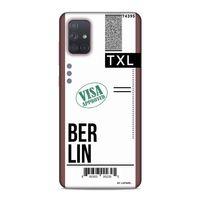 Samsung Galaxy A71 Kılıf Uçak Bileti Berlin Arka Kapak Koruma Desenli Full Koruyucu