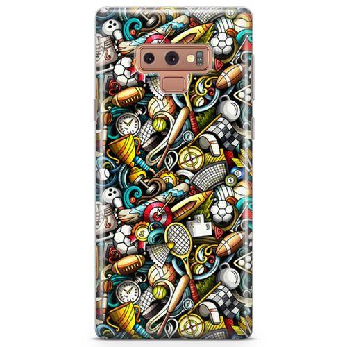 Samsung Galaxy Note 9 Kılıf Sporcu Doodle Arka Kapak Koruma Desenli Full Koruyucu