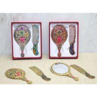 Çiçekli Ayna Ve Tarak Seti Küçük Boy