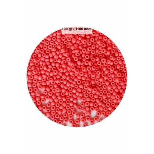 Karpuz Pembesi Renk 4 mm Yaklaşık 1100 adet / 100 gram Cam Boncuk Oya Yazma Bileklik ve Kolye