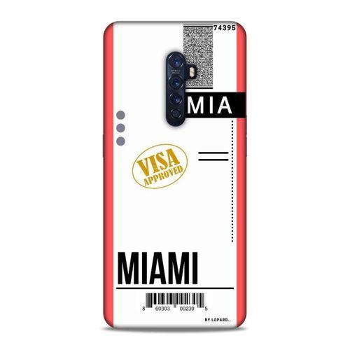 Oppo Reno 2 Kılıf Uçak Bileti Miami Arka Kapak Koruma Desenli Full Koruyucu