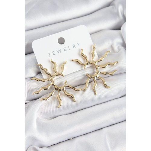 Pirinç Güneş Model Gold Renk Kadın Küpe