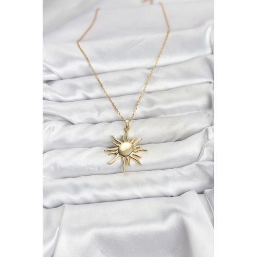 316L Çelik Zincir Gold Renk Güneş Model Kadın Kolye