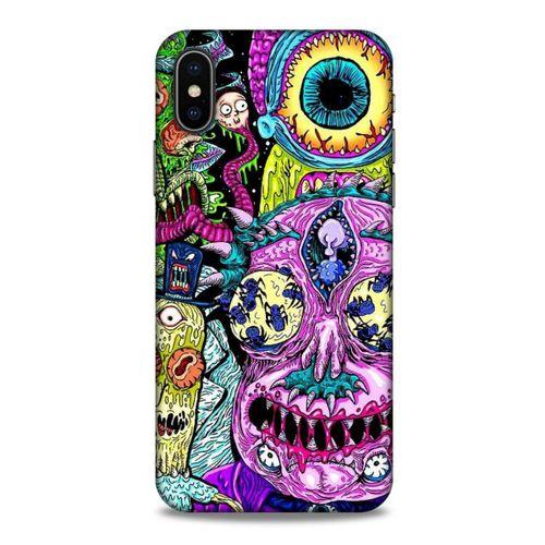 Apple iPhone XS Uyumlu Kılıf Rick And Morty (47) Crystal Flex Kılıf Decoy Mortys