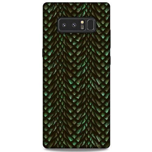 Samsung Galaxy Note 8 Kılıf Dragons (3) Kapak Ejderha Cilt Yeşil