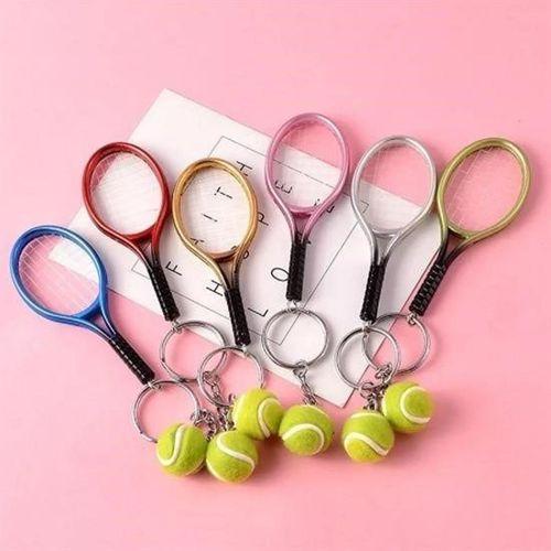 Gerçekçi Tenis Raketi Tasarımlı Şık Anahtarlık Kolye Çanta Süsü Tennis Keychain - 1 Adet Stokta Olan Gönderilir