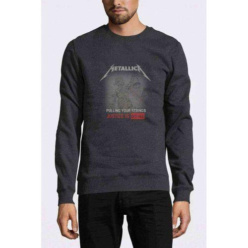 Metallica Baskılı Füme Antrasit Erkek Sweatshirt