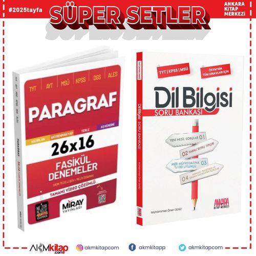 Miray Yayınları TYT AYT MSÜ KPSS DGS ALES Paragraf Deneme ve AKM Dil Bilgisi Soru Bankası Seti 2 Kitap